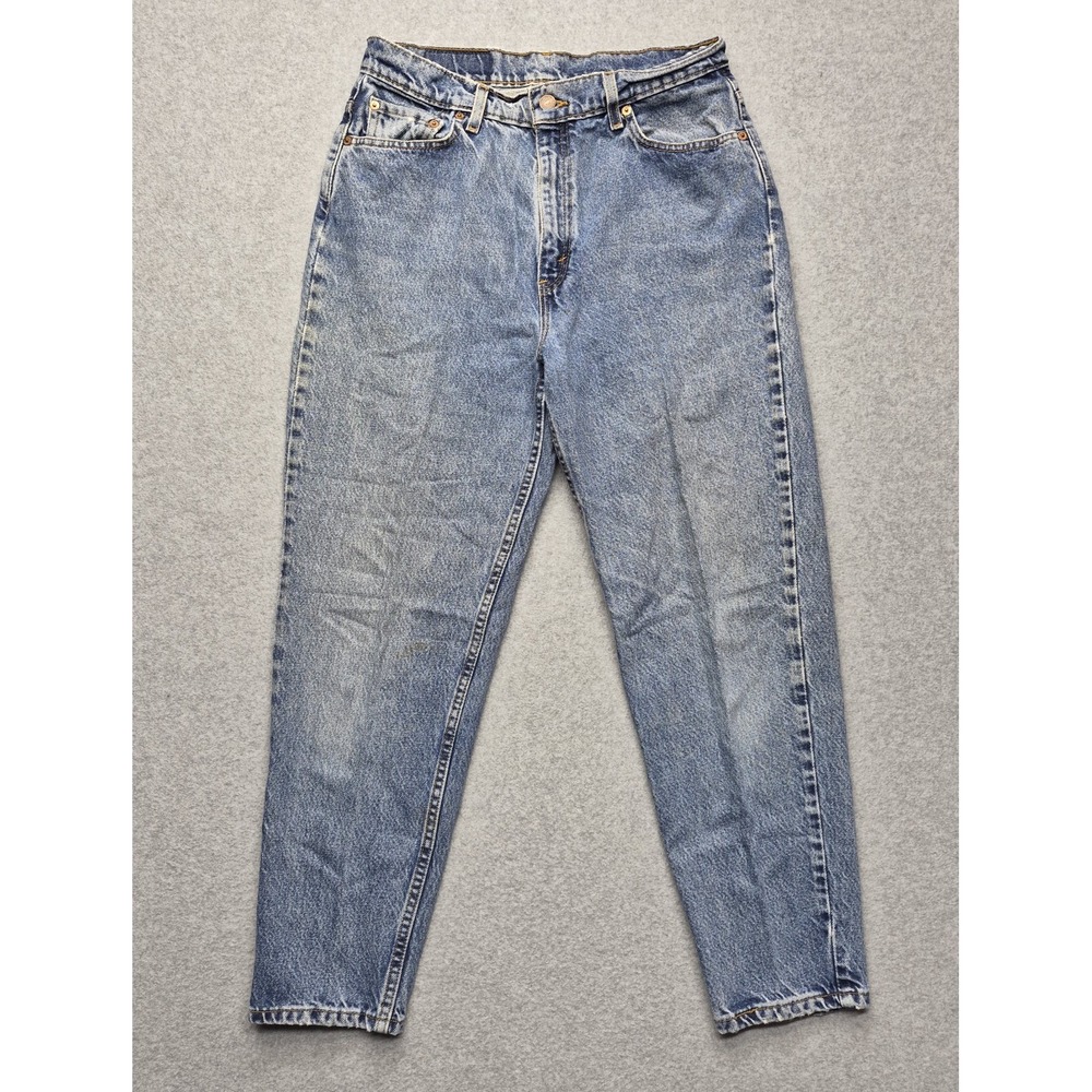 Vintage Levis 521 Jeans Womens 30x28 Blue Faded High Rise Tapered Mom Pants USA